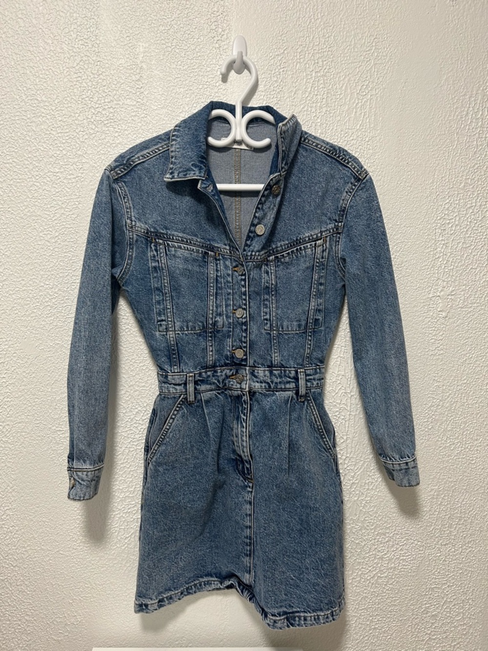 Mango Blue Denim Mini Dress